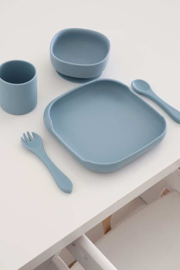 Suction Plate Dusty Blue