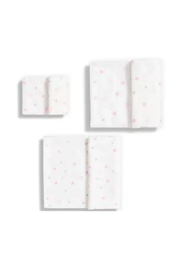Pack de 3 Muselinas (3 Tallas) Estrellas Rosa