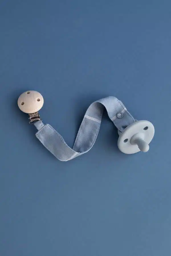Fabric Pacifier Holder Delicate Blue