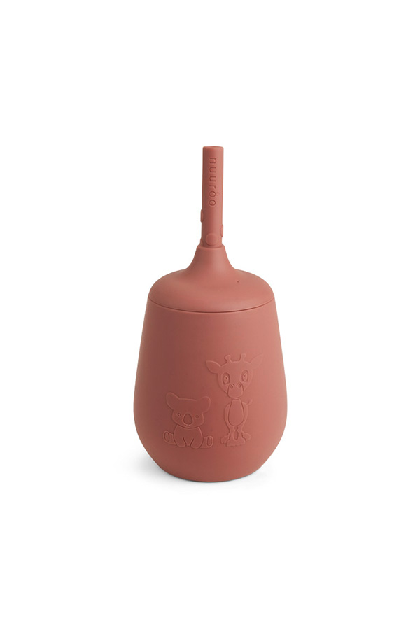Adita copo silicone palha Mahogany