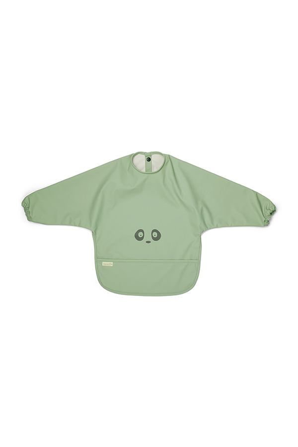 Luna bavoir avec manches light green panda