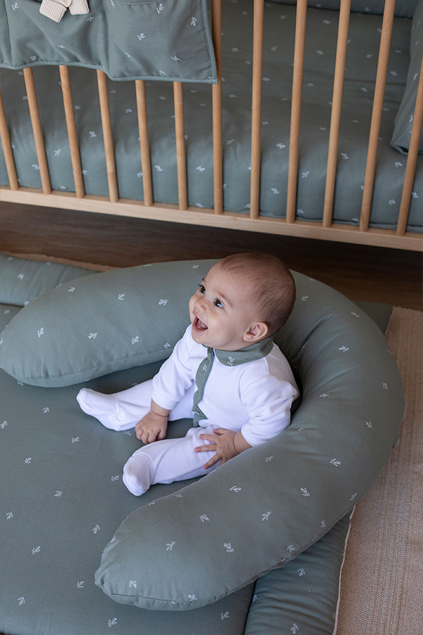 Almofada de amamentação em algodão orgânico Little Garden