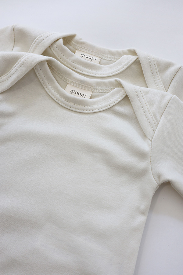 Pack 2 Bodysuits Beige in organic cotton