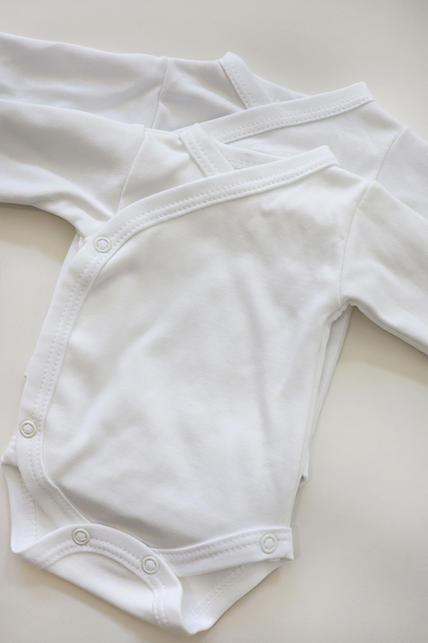 Set 2 Bodies Croisés  Blancs en Coton bio