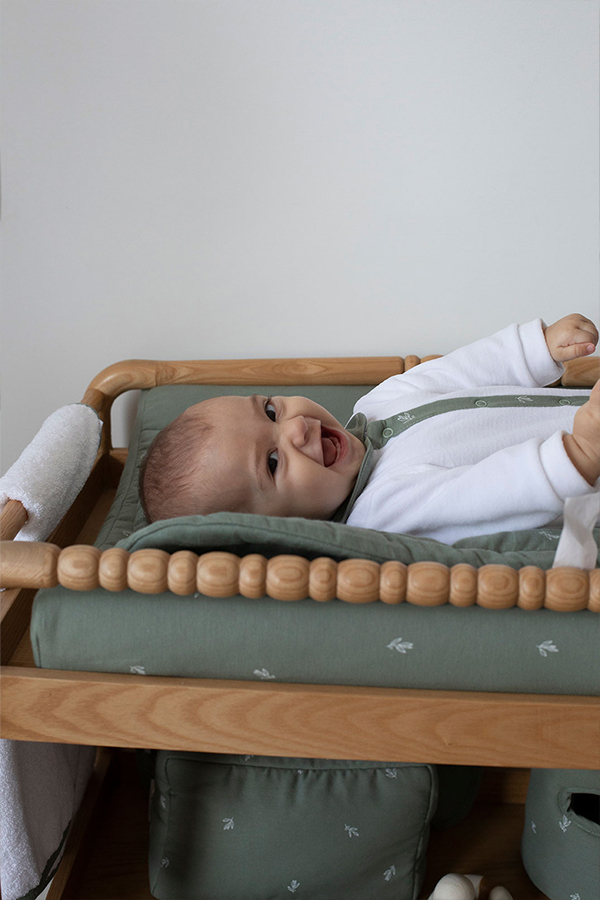 Capa Muda Fraldas em algodão orgânico Little Garden 80X50cm