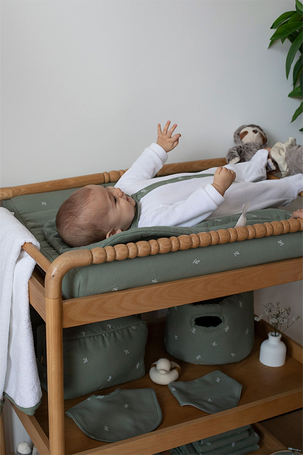 Capa Muda Fraldas em algodão orgânico Little Garden 65x50cm