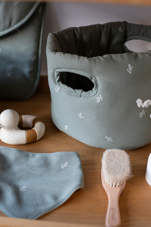 Cesta Organizadora em algodão orgânico Little Garden