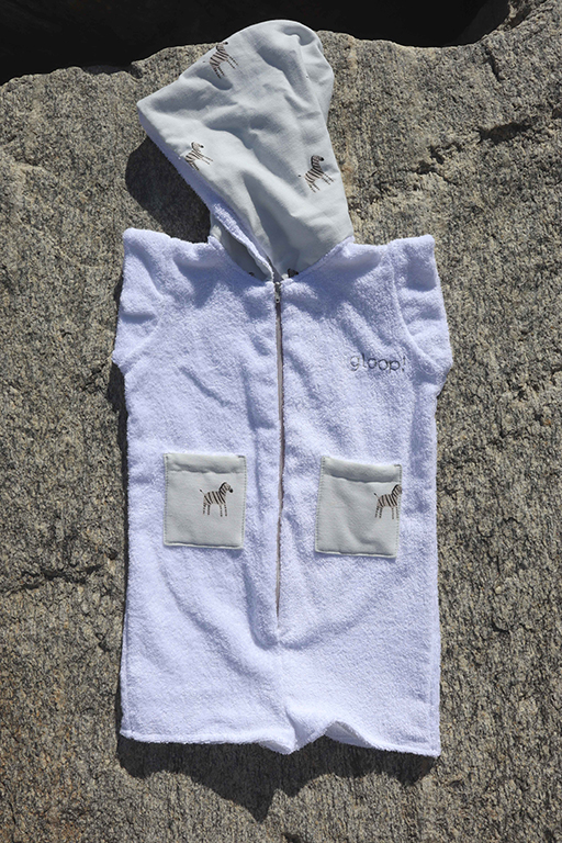 Macacão praia algodão organico Zebra