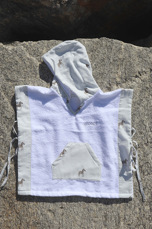 Poncho bébé Coton bio Zebra