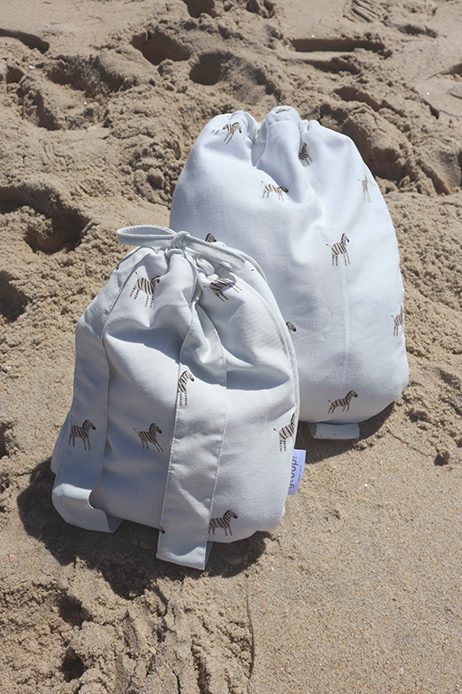 Beach Towel Backpack Zebra