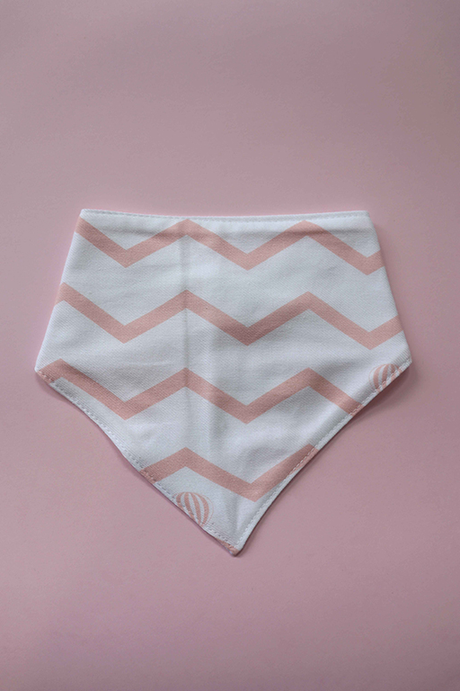 Bandana Bib Pink Chevron