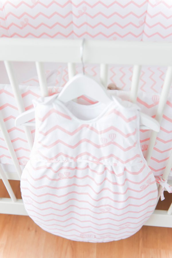 Saco dormir Inverno para bebé Chevron Coral 0-3m Algodão Orgânico