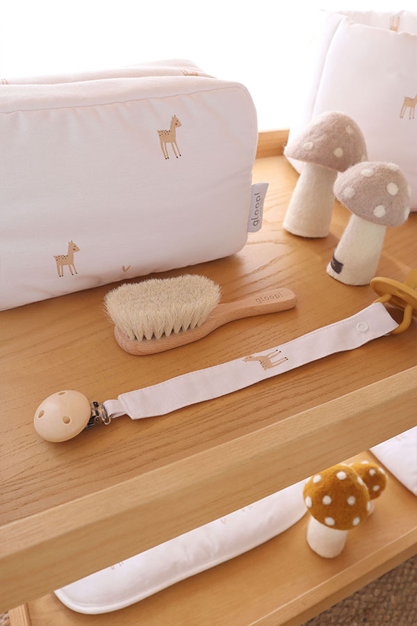 Porta-chupetas para bebé em algodão orgânico Little Deer