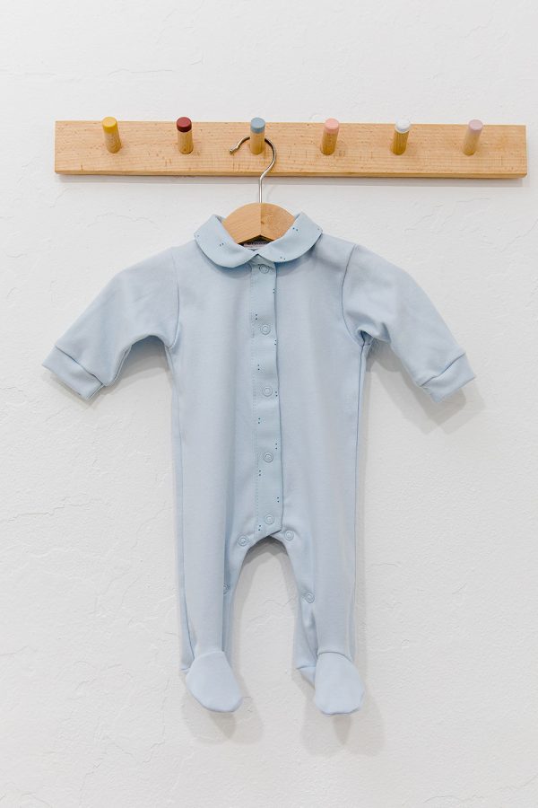 Babygrow Verão em algodão orgânico Little Dots Blue